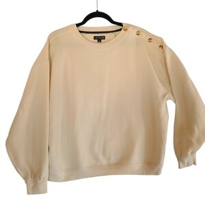 J. Crew Cream Sweater with Gold Buttons